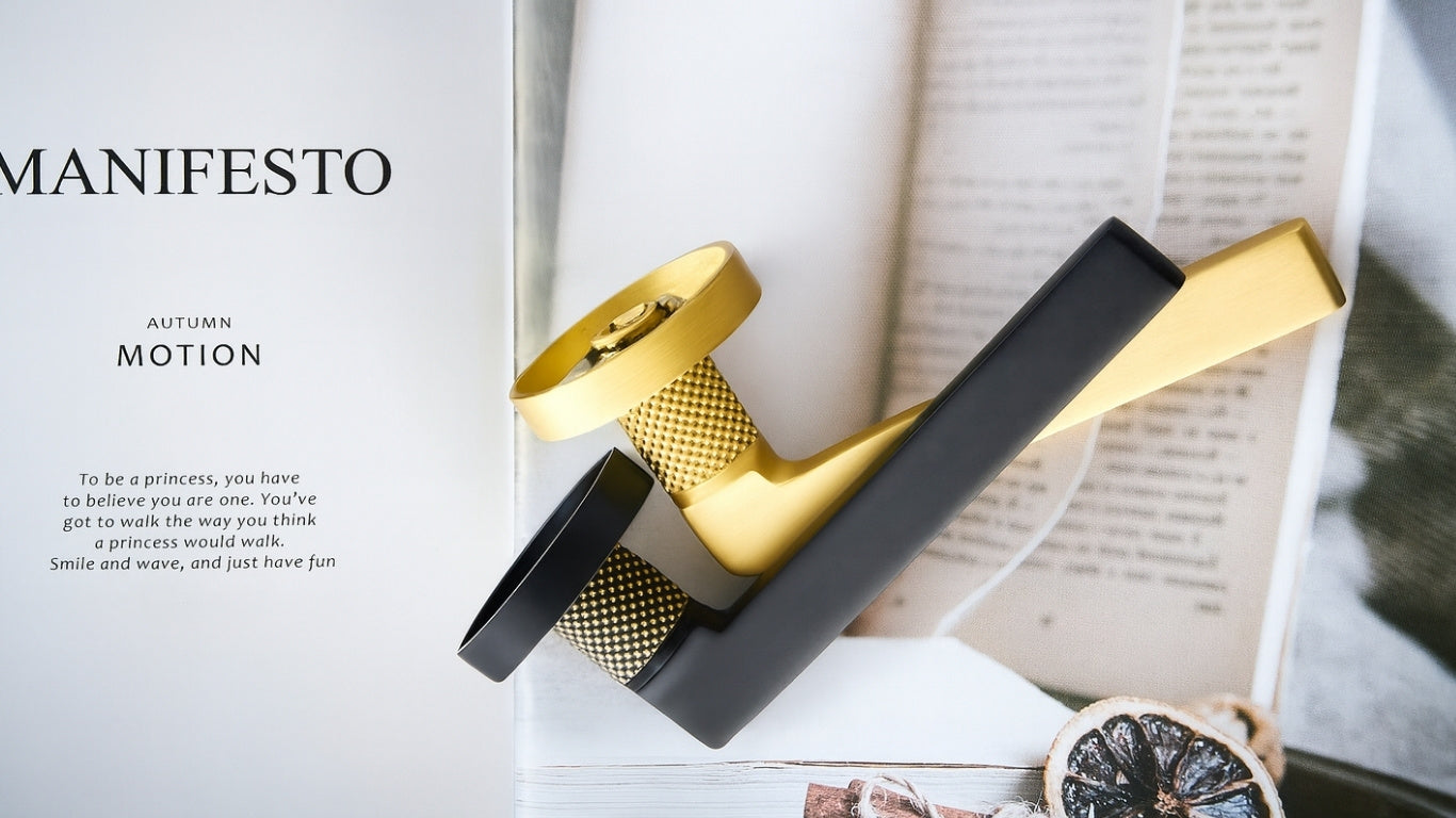 Türgriff 308A-213 | Schwarz + Messing