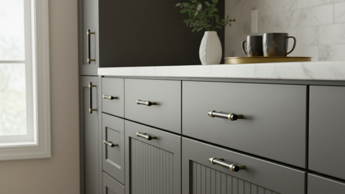 Handtag CH016A | Svart + Mässing