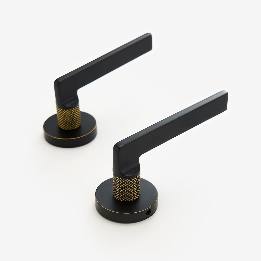 Door handle 308A-213 | Black + Brass