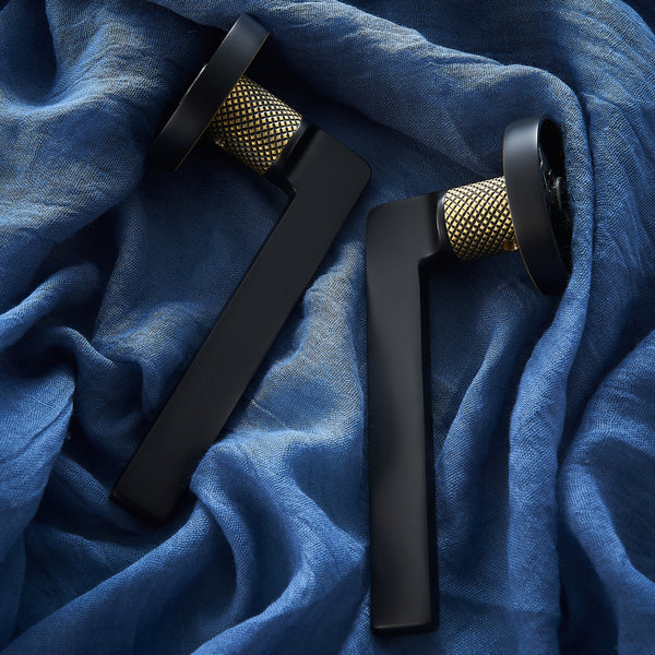 Door handle 308A-213 | Black + Brass