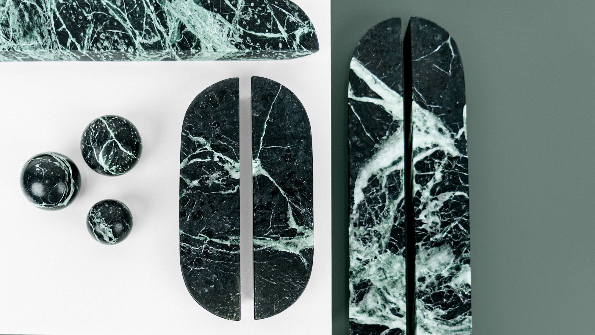 Handgreep DR103 | Marmer | Green Flower (SET)