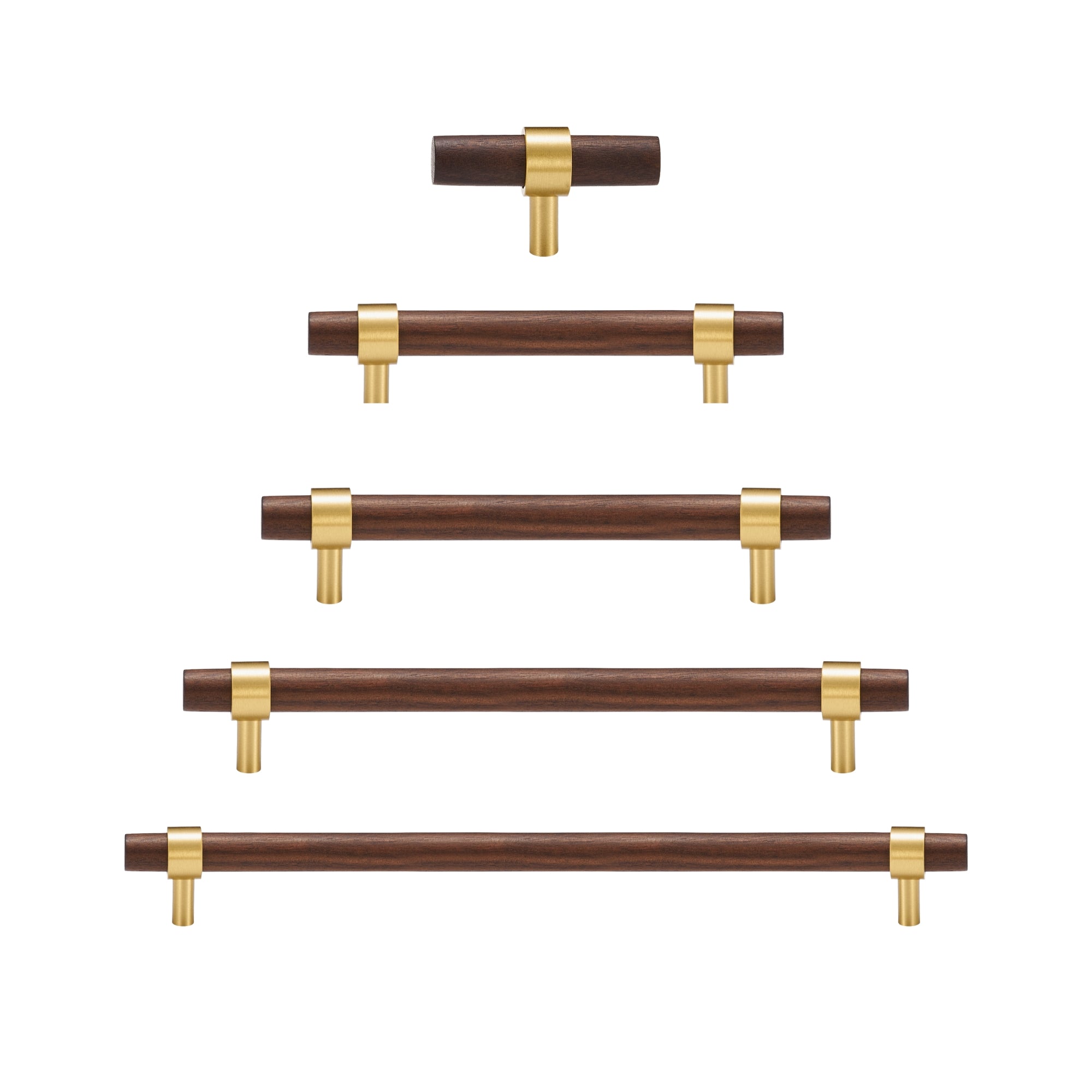 Maniglia CH025W | Noce + Ottone