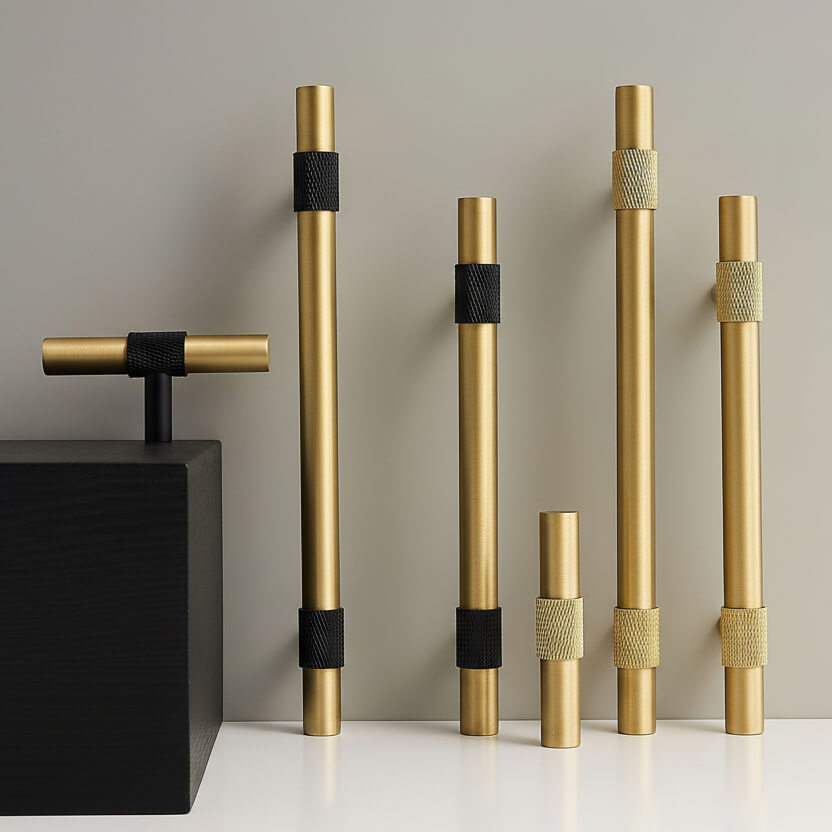Handle 3104 | Knurled | Brass + Black